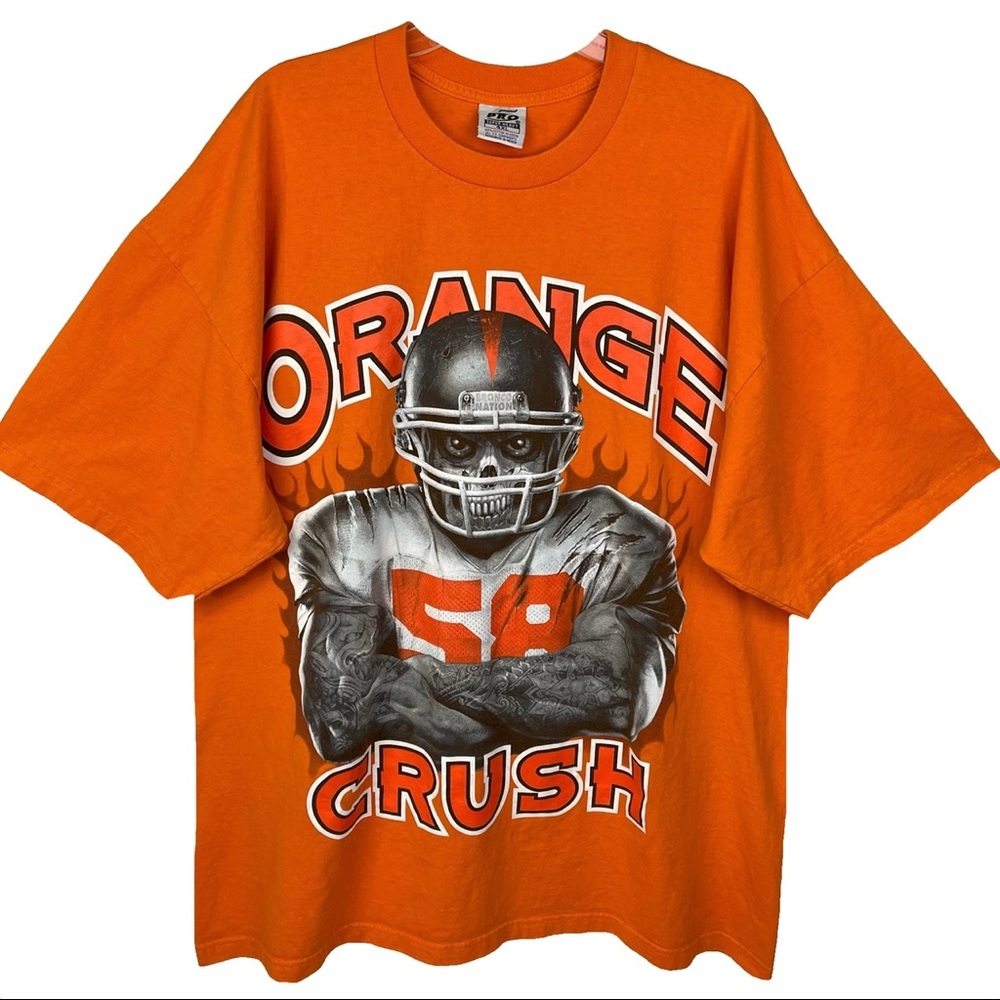 RARE Vintage Pro 5 Denver Broncos Orange Crush NFL T-Shirt